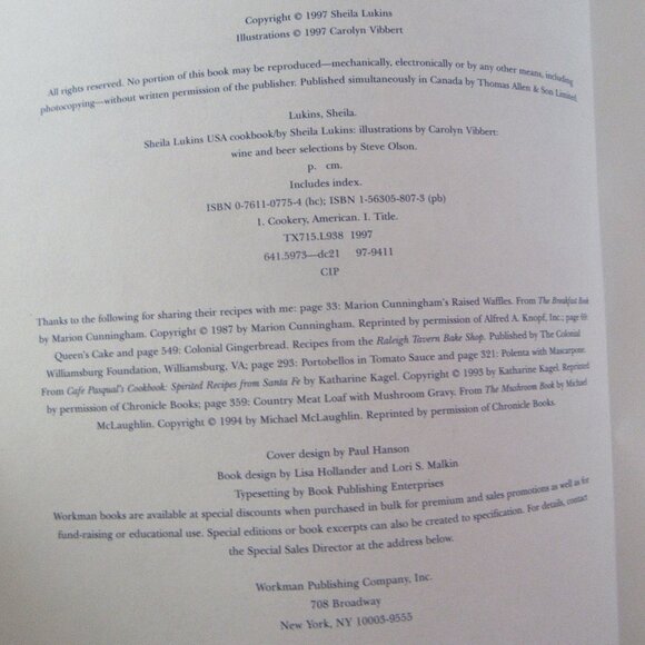 U.S.A. COOKBOOK Sheila Lukins (ppbk 1997 ) Recipes from around the U.S. - Picture 3 of 8